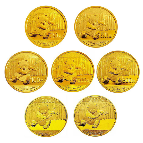 2014年版普制熊猫金币系列
